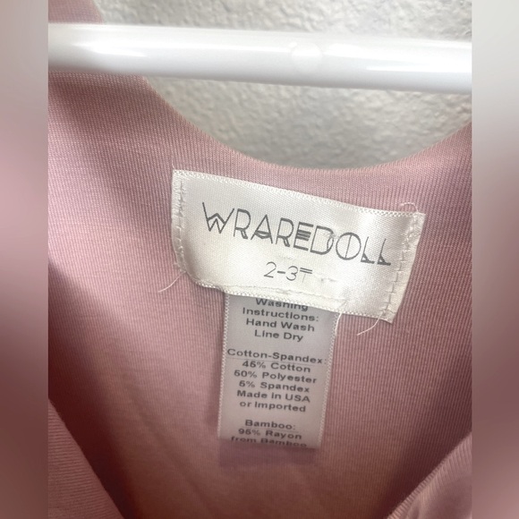 Wrare Doll Tutu Leo || Size 2T / 3T || Muted Pink Leo with White Tulle Skirt - Picture 3 of 3